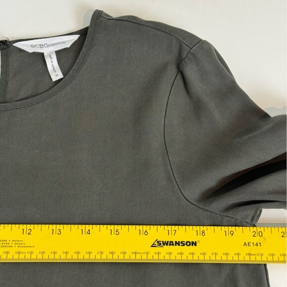 BCBGeneration Bell Sleeve Olive Green Mini Boho Dress M - Picture 5 of 8
